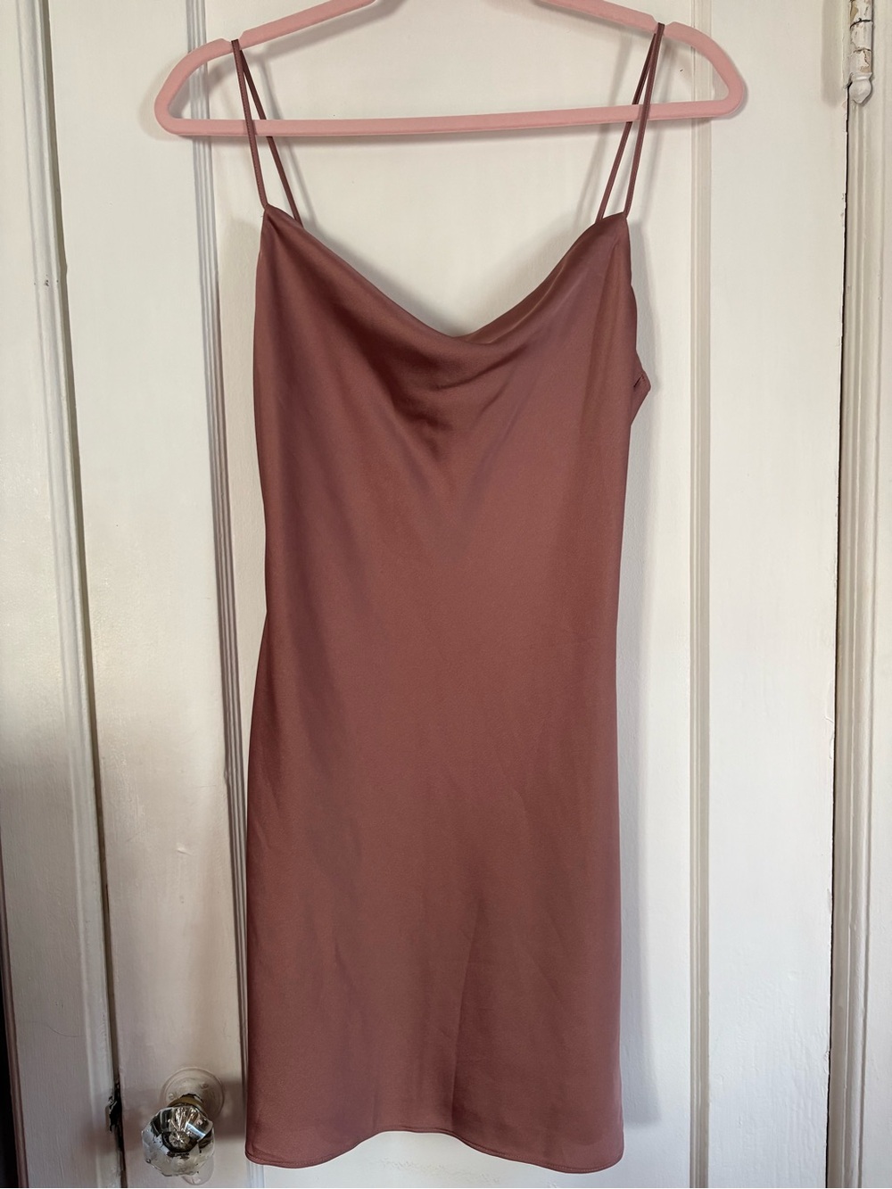 Abercrombie & Fitch Satin Slip Dress in Mauve / Dusty Pink